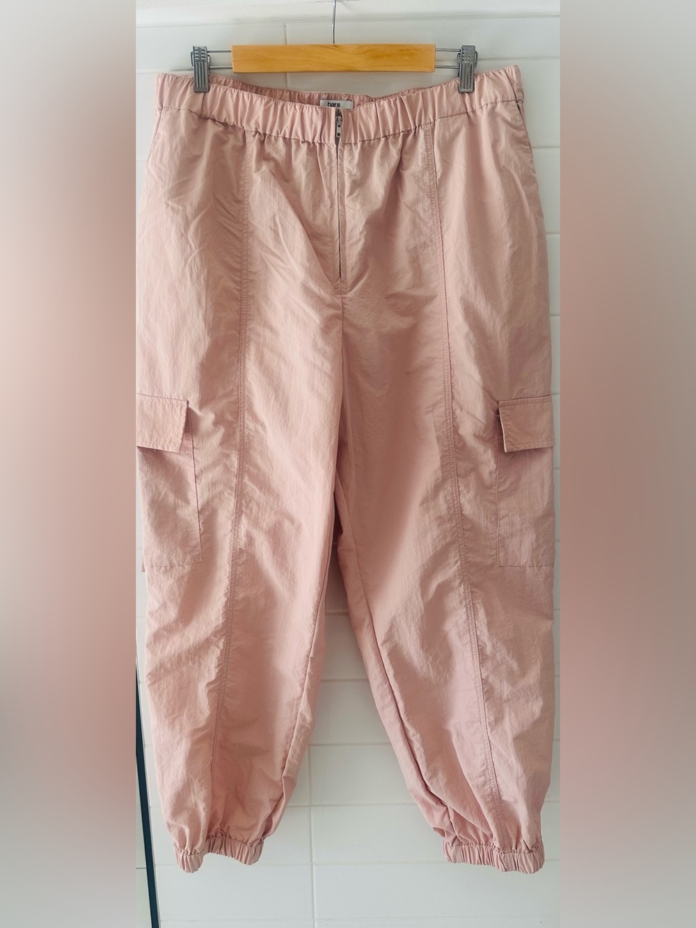 Bar III Dusty Blush Elastic Waist Cargo Jogger Pants - Picture 2 of 8